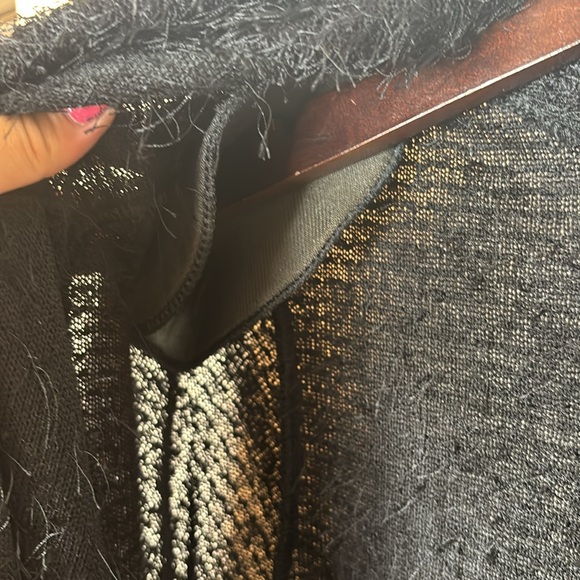 PICADILLY FASHION Fuzzy Open Front Long Black Cardigan Sweater - Picture 9 of 13